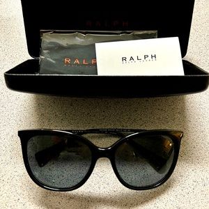 DEAL!!! Stunning Ralph Lauren Black Sunglasses w/ gold trim.